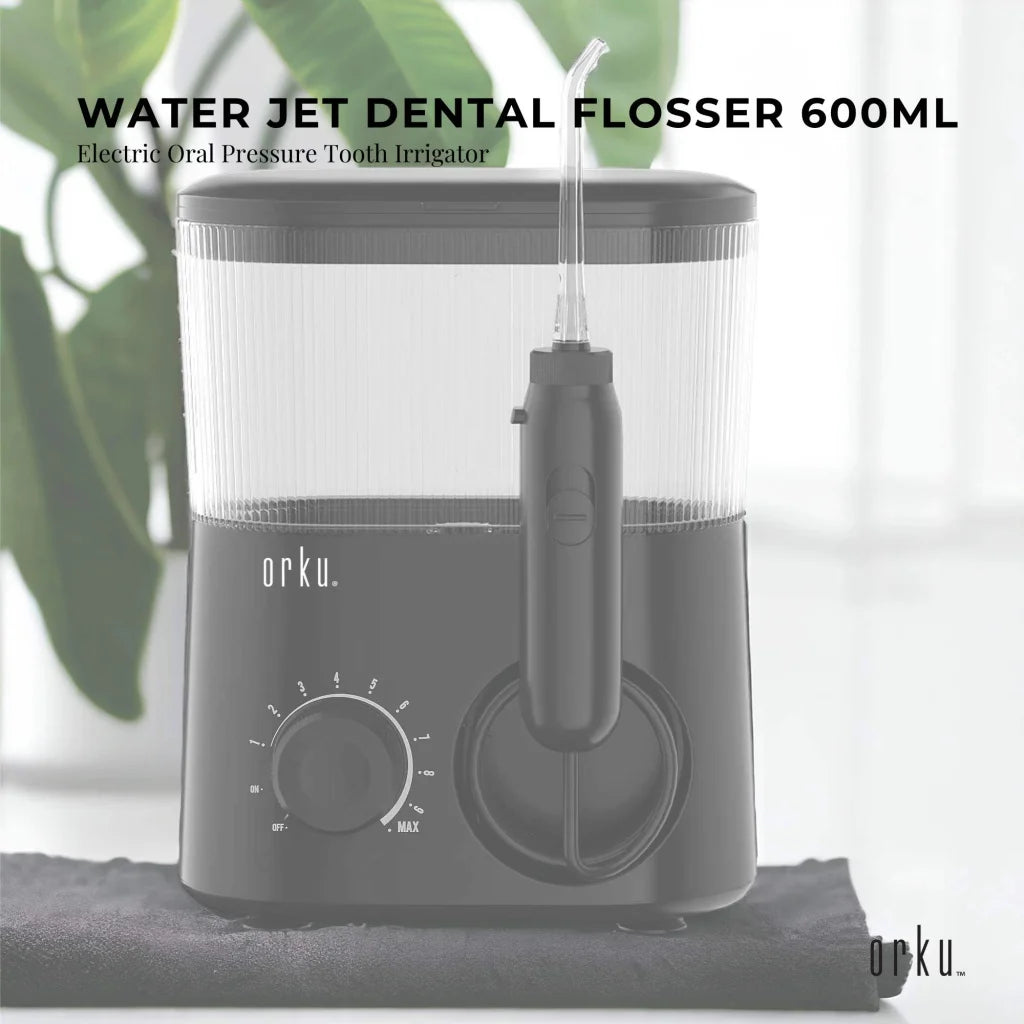 Water Jet Dental Flosser 600ml Black - Electric Oral