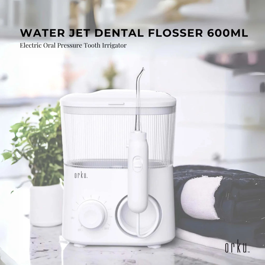 Water Jet Dental Flosser 600ml White - Electric Oral