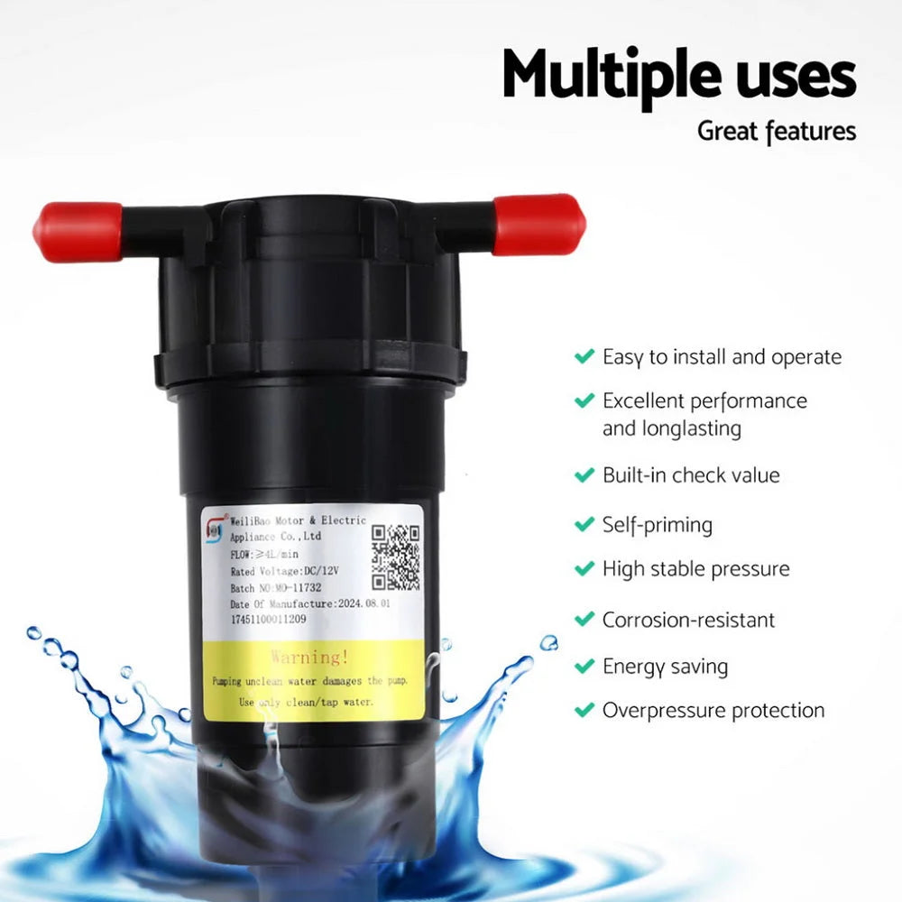 Water Pump 12V Pressure Shower 4L/Min - Tools > Pumps >