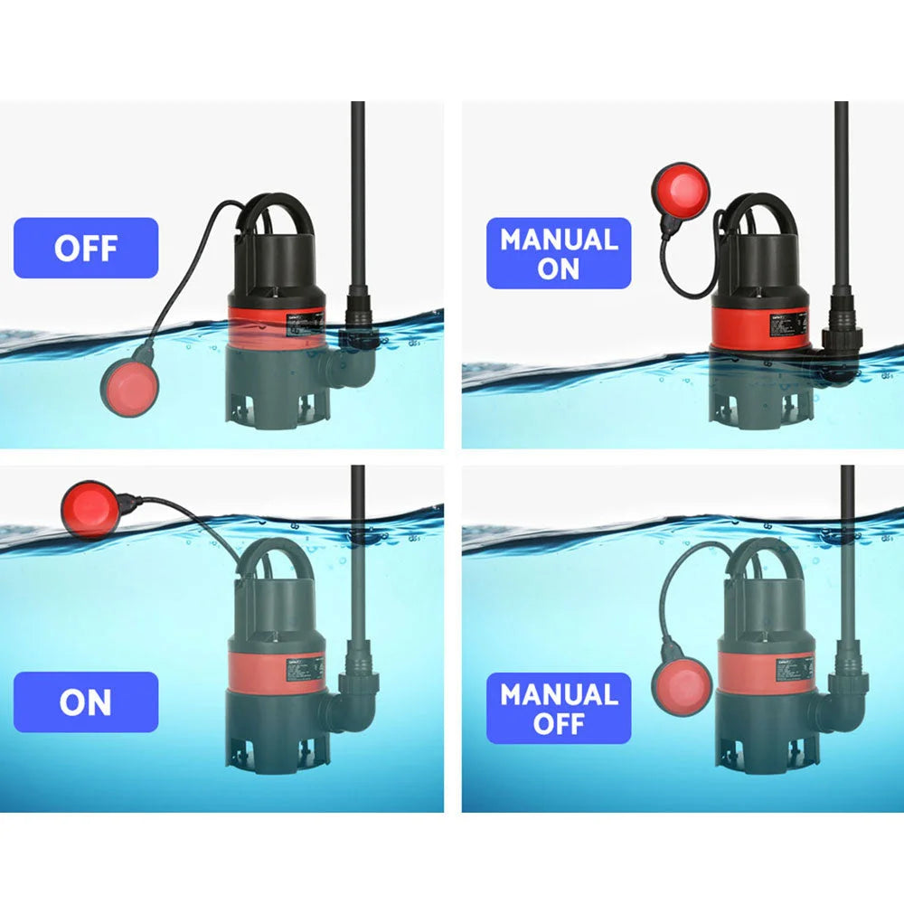 Water Pump 400W Dirty Submersible Sump Pool Flooding Pond