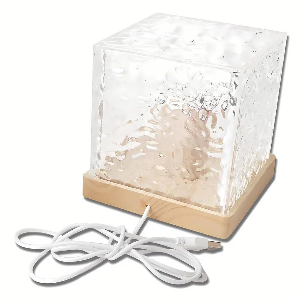 Water Ripple Atmosphere Lamp Square Table Lamp For Bedroom
