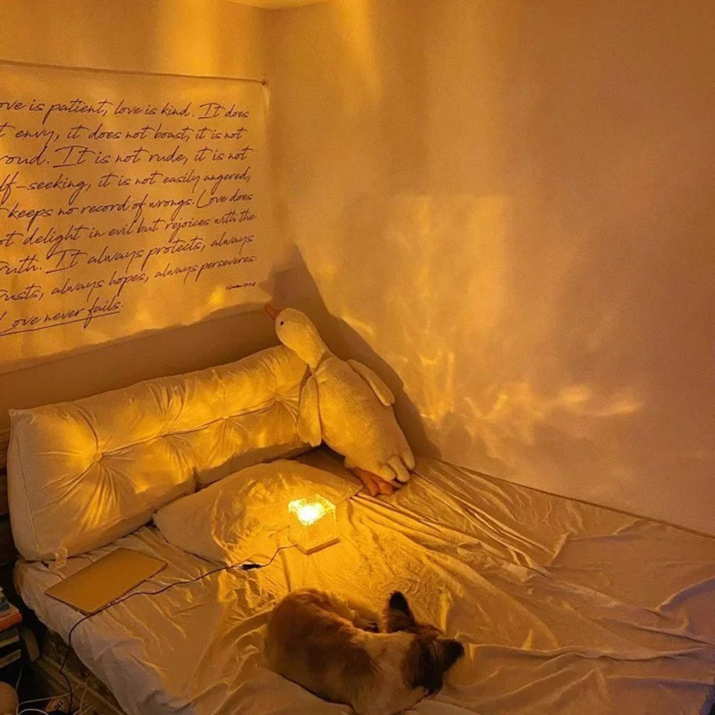 Water Ripple Atmosphere Lamp Square Table Lamp For Bedroom