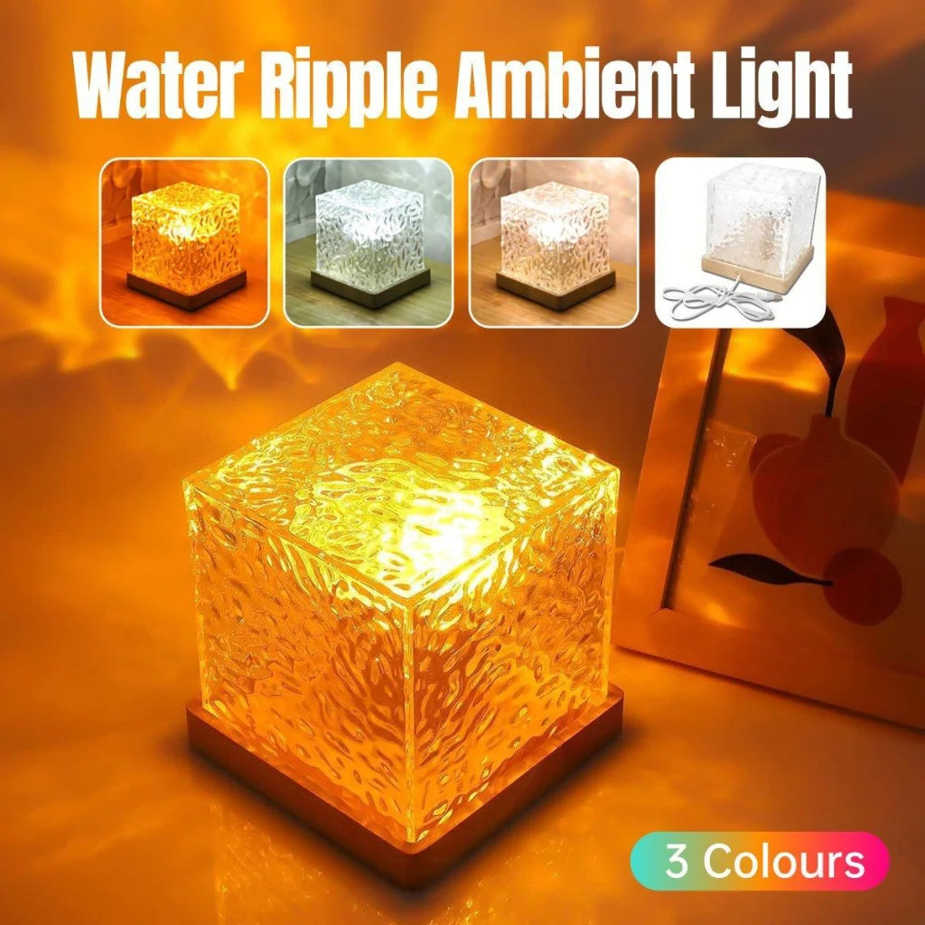 Water Ripple Atmosphere Lamp Square Table Lamp For Bedroom