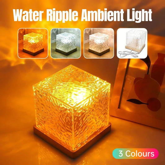 Water Ripple Atmosphere Lamp Square Table Lamp For Bedroom