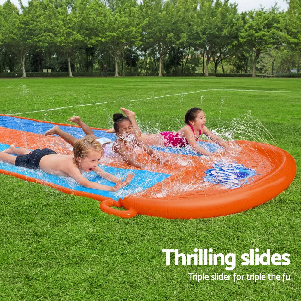 Water Slip and Slide Inflatable Triple Kids Outdoor Splash