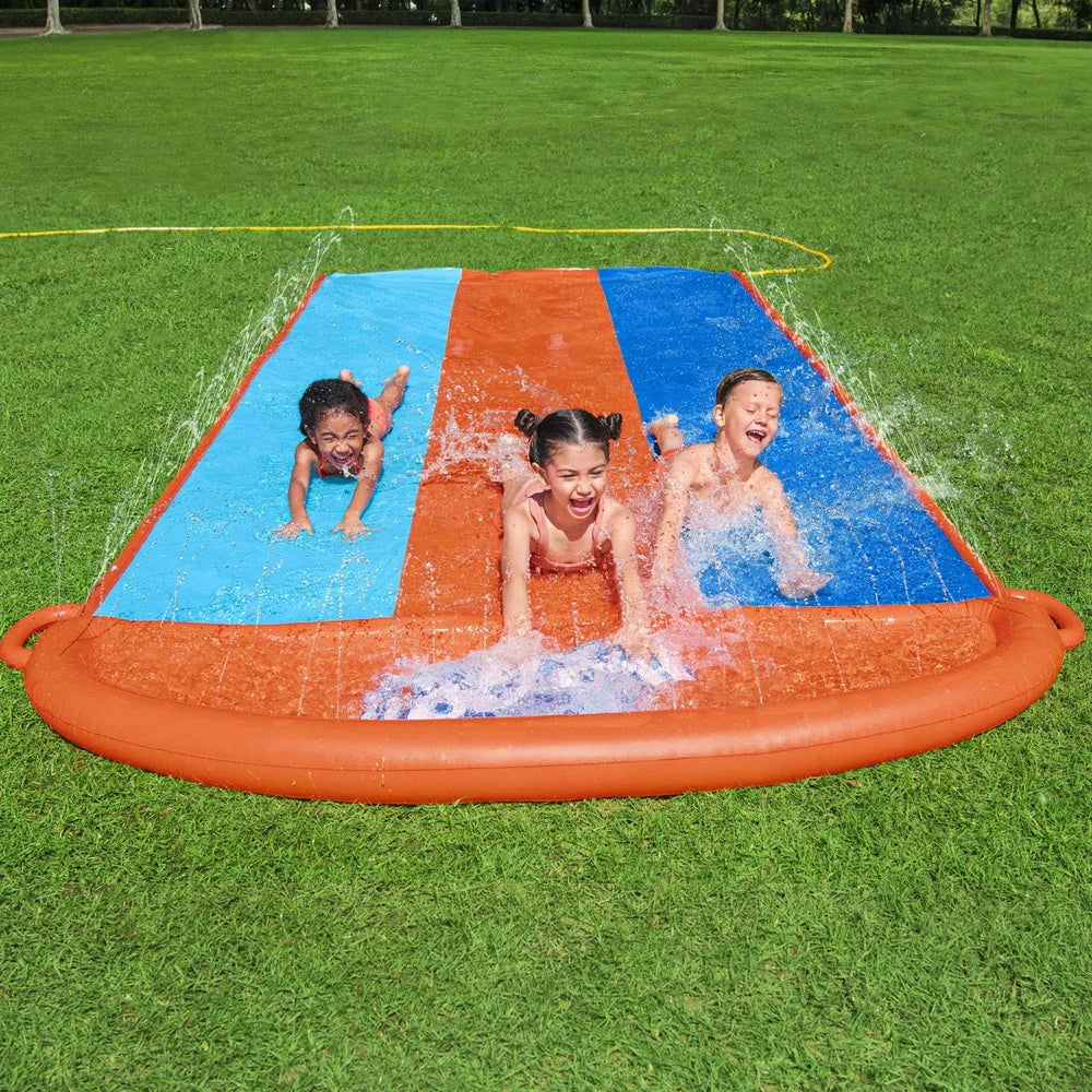 Water Slip and Slide Inflatable Triple Kids Outdoor Splash