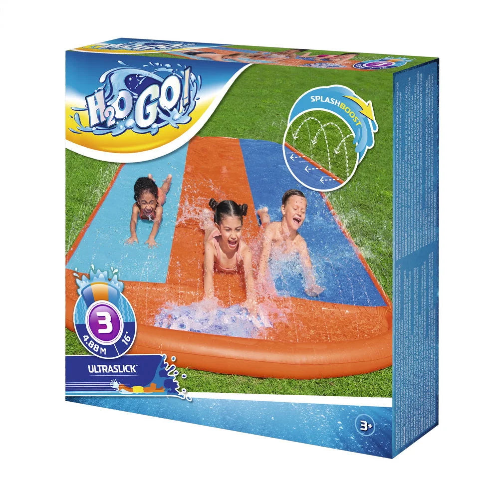 Water Slip and Slide Inflatable Triple Kids Outdoor Splash