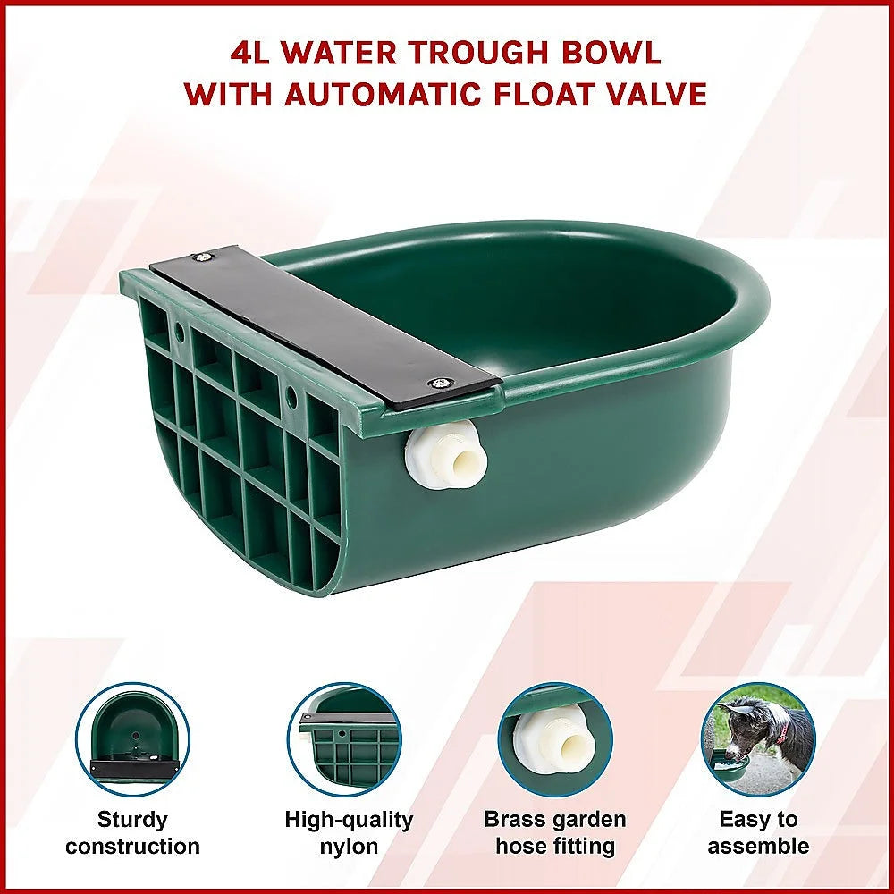 Water Trough Bowl 4L with Automatic Float Valve pet