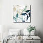 Watercolour Style Leaves Canvas Wall Art Set of 2 White
