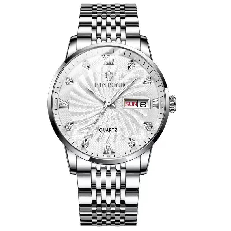 Waterproof Business Men Quartz Watch with Butterfly Buckle