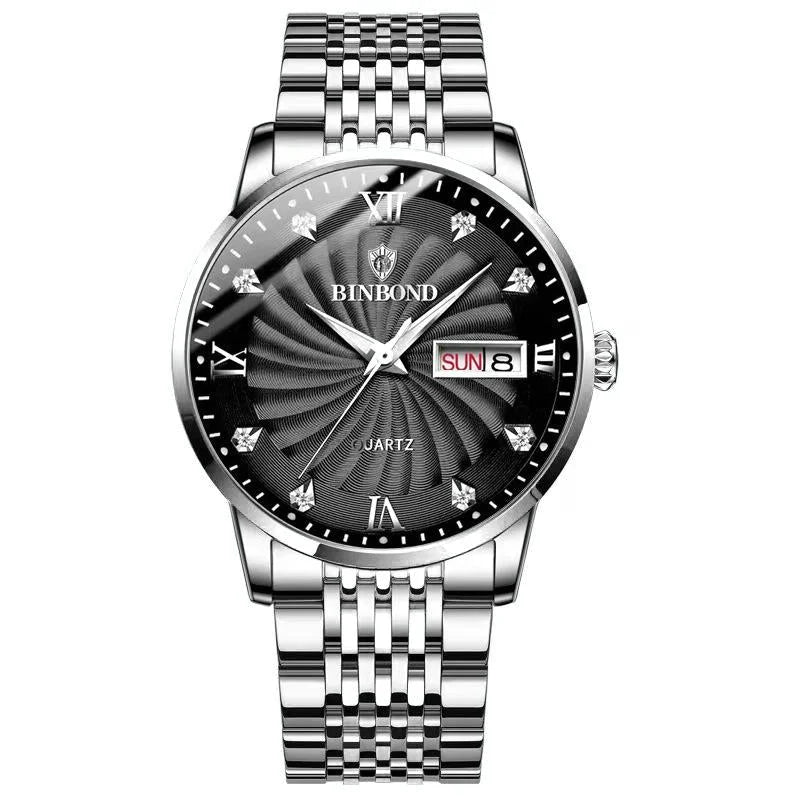Waterproof Business Men Quartz Watch with Butterfly Buckle