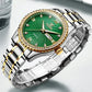 Waterproof Diamond Quartz Watch for Men with Stainless