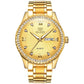 Waterproof Diamond Quartz Watch for Men with Stainless