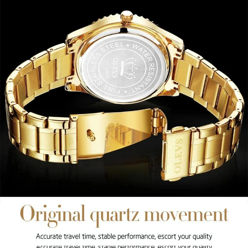 Waterproof Diamond Quartz Watch for Men with Stainless