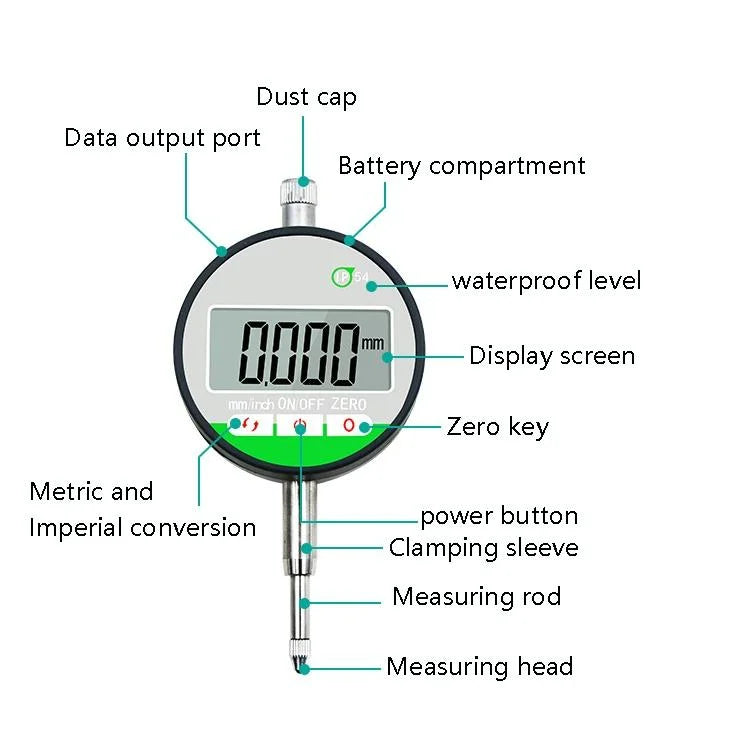 Waterproof Digital Dial Indicator for Stroke Measurement