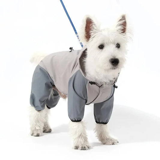 Waterproof Dog Raincoat with Hidden Leash Hole - Windproof