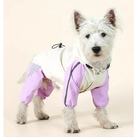 Waterproof Dog Raincoat with Hidden Leash Hole - Windproof