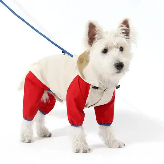 Waterproof Dog Raincoat with Hidden Leash Hole - Windproof