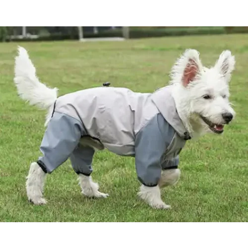 Waterproof Dog Raincoat with Hidden Leash Hole - Windproof