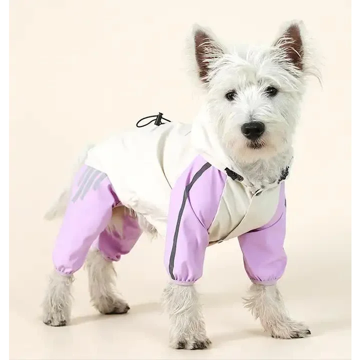 Waterproof Dog Raincoat with Hidden Leash Hole - Windproof