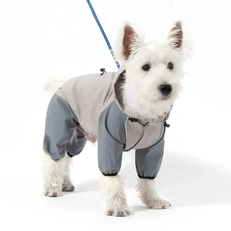 Waterproof Dog Raincoat with Hidden Leash Hole - Windproof