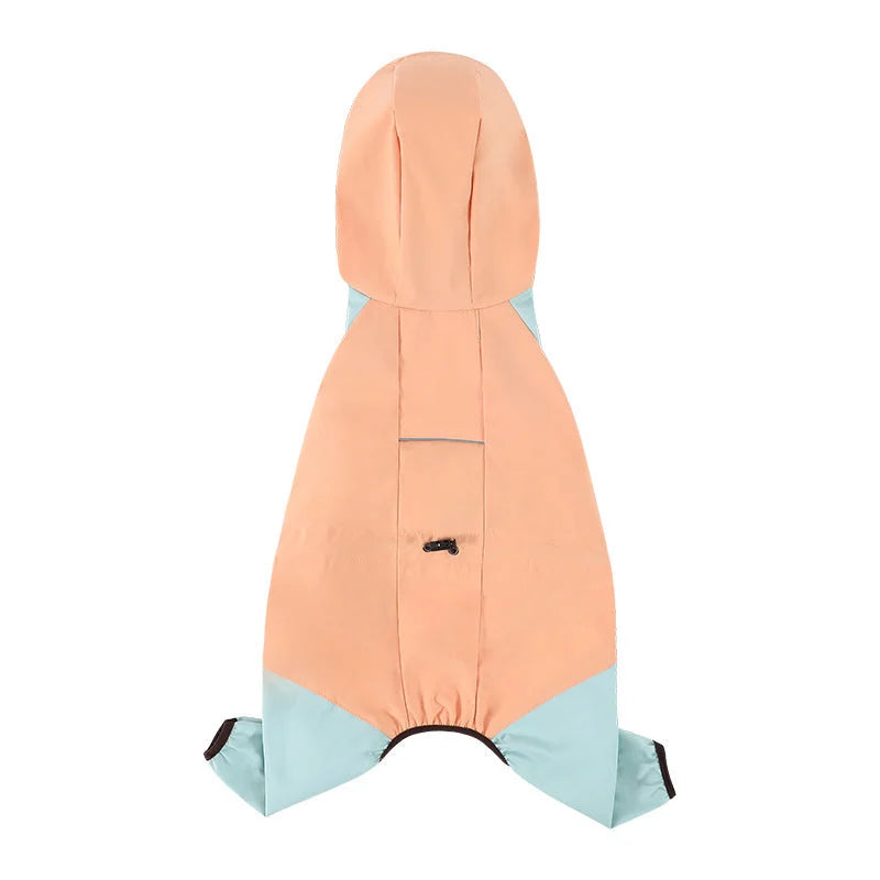 Waterproof Dog Raincoat with Hidden Leash Hole -Windproof