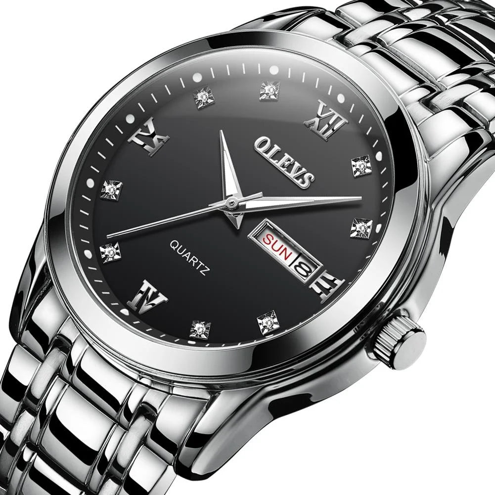 Waterproof Dual Calendar Quartz Watch for Men with Luminous