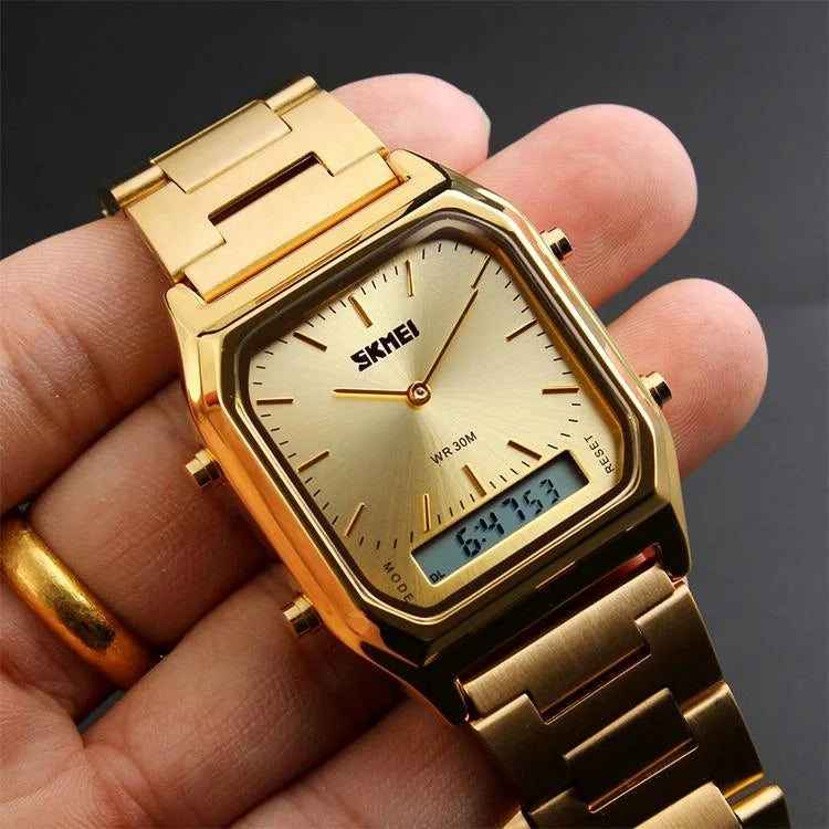 Waterproof Dual Display Men Outdoor Watch - Blue - Fashion