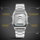 Waterproof Dual Display Men Outdoor Watch - Silver