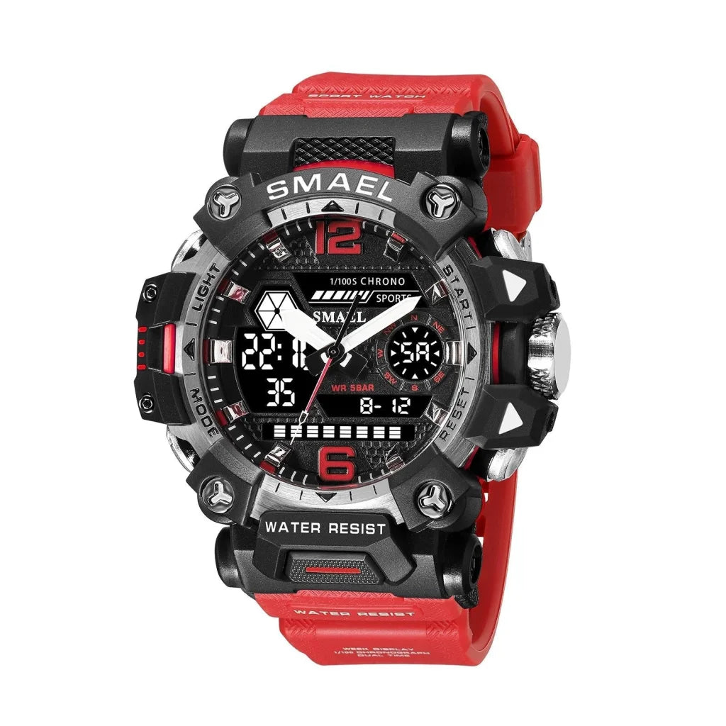 Waterproof Dual Display Outdoor Watch - Multifunctional