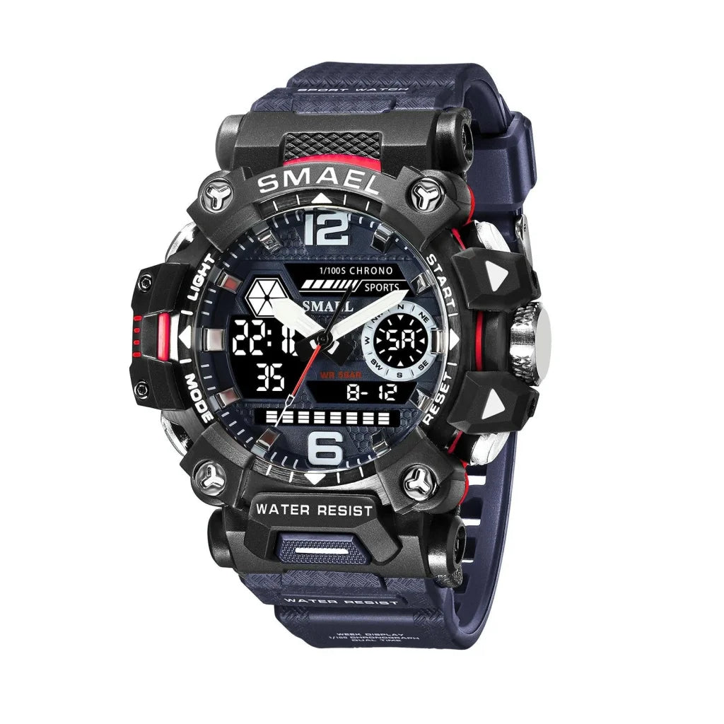 Waterproof Dual Display Outdoor Watch - Multifunctional