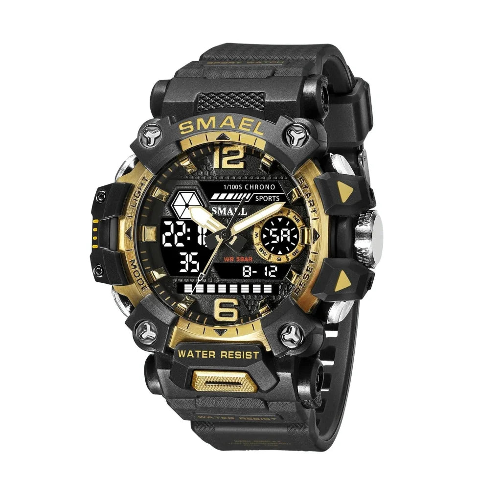 Waterproof Dual Display Outdoor Watch - Multifunctional