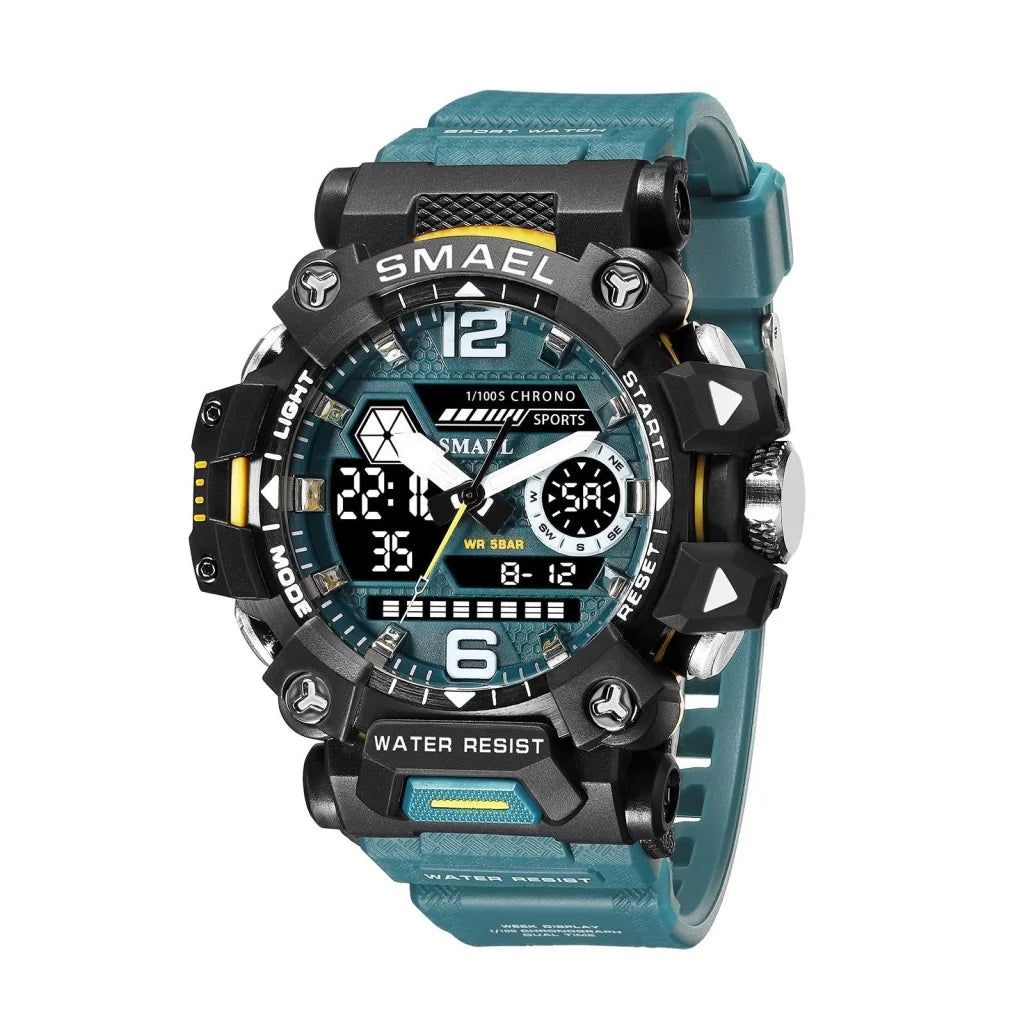 Waterproof Dual Display Outdoor Watch - Multifunctional