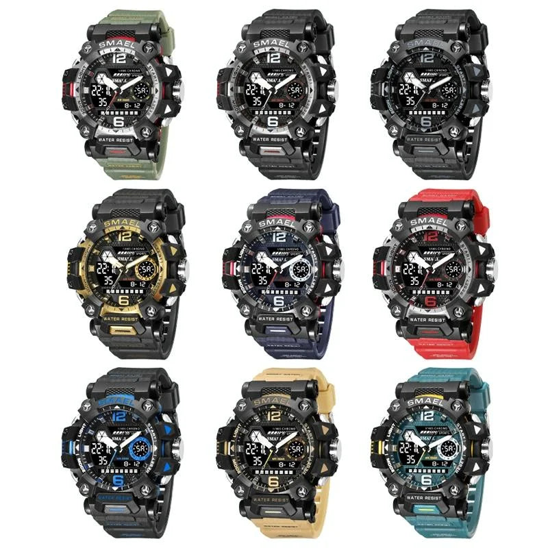 Waterproof Dual Display Outdoor Watch - Multifunctional