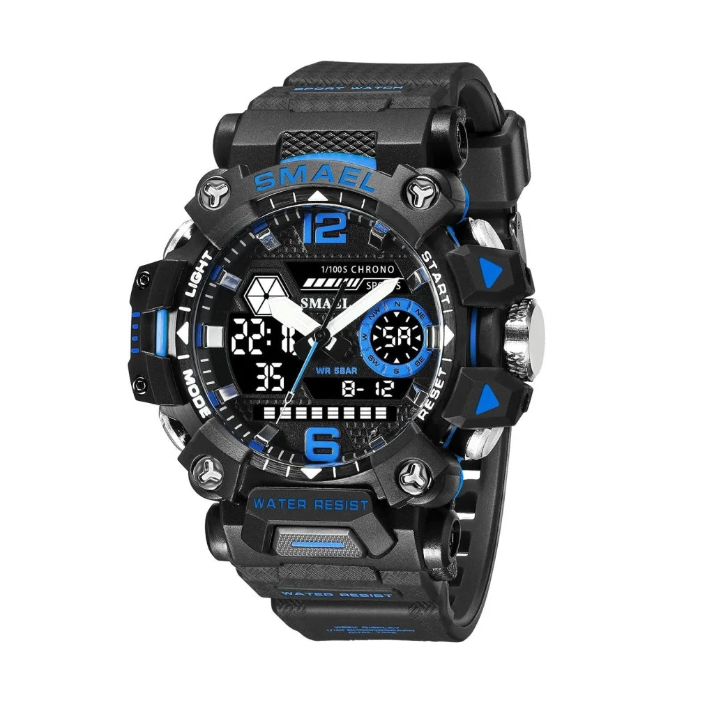 Waterproof Dual Display Outdoor Watch - Multifunctional