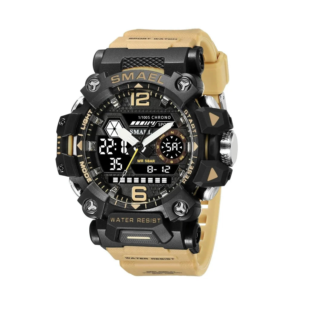 Waterproof Dual Display Outdoor Watch - Multifunctional