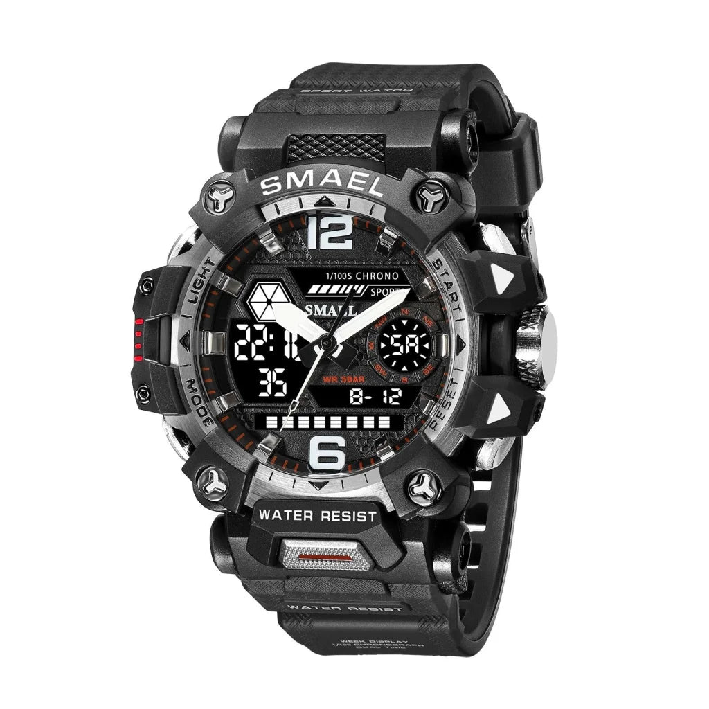 Waterproof Dual Display Outdoor Watch - Multifunctional