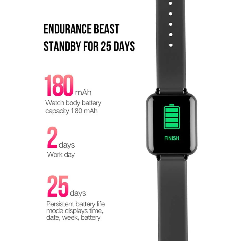 Waterproof Fitness Smart Wrist Watch Heart Rate Monitor Tracker - White - Premium