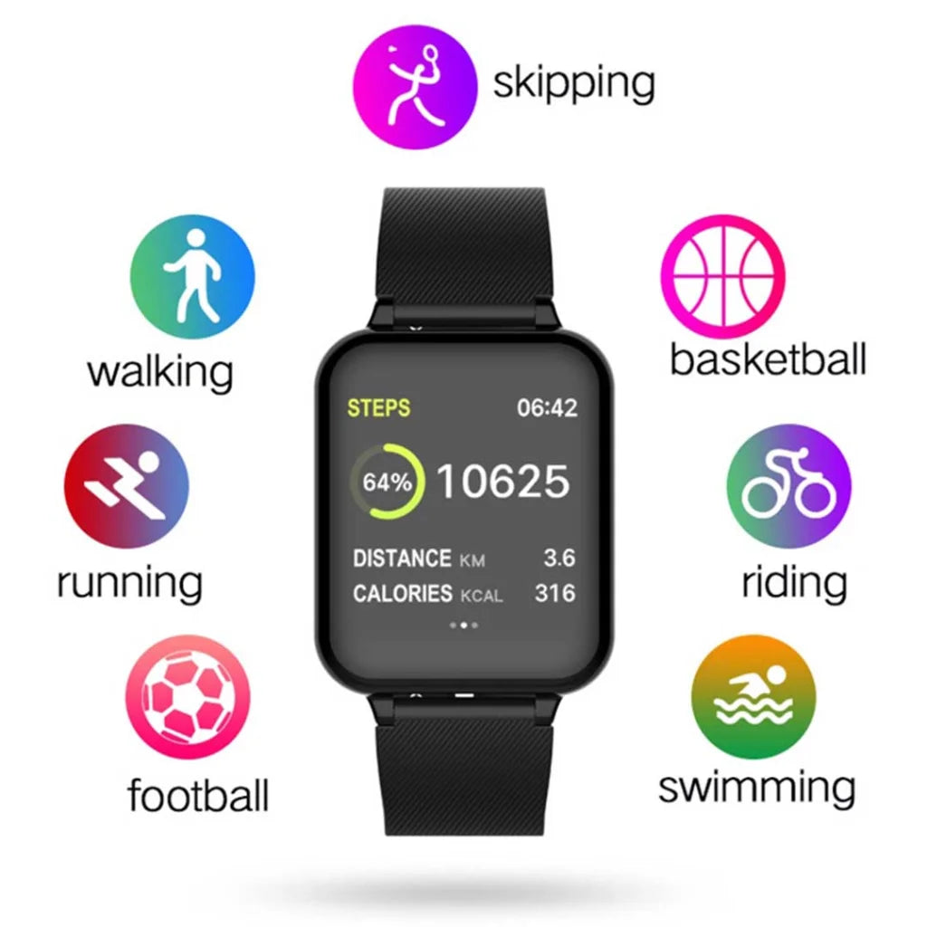 Waterproof Fitness Smart Wrist Watch Heart Rate Monitor Tracker - White - Premium