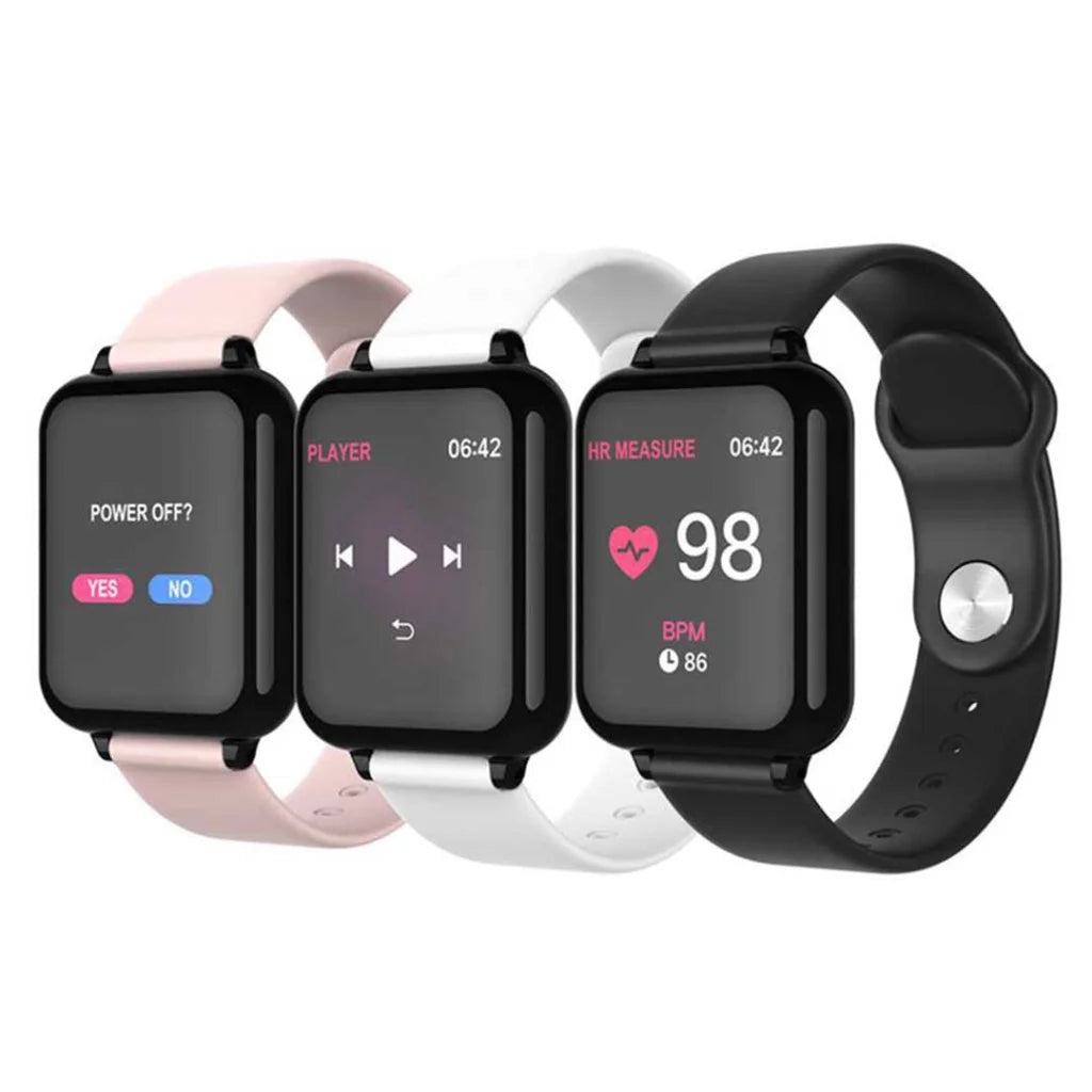 Waterproof Fitness Smart Wrist Watch Heart Rate Monitor Tracker - White - Premium