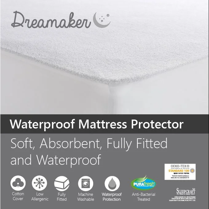 Waterproof Fitted Mattress Protector Single Bed