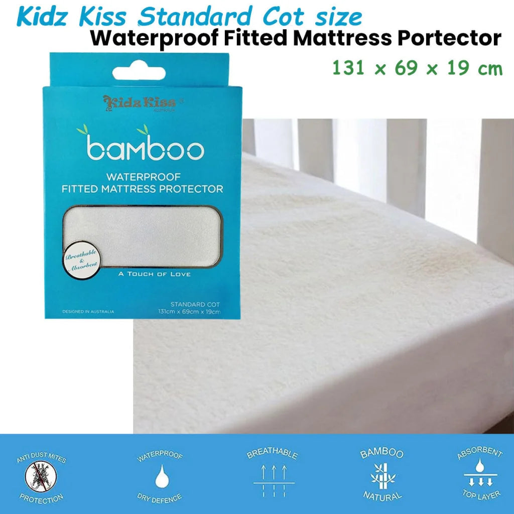 Waterproof Fitted Mattress Protector Standard Cot Size