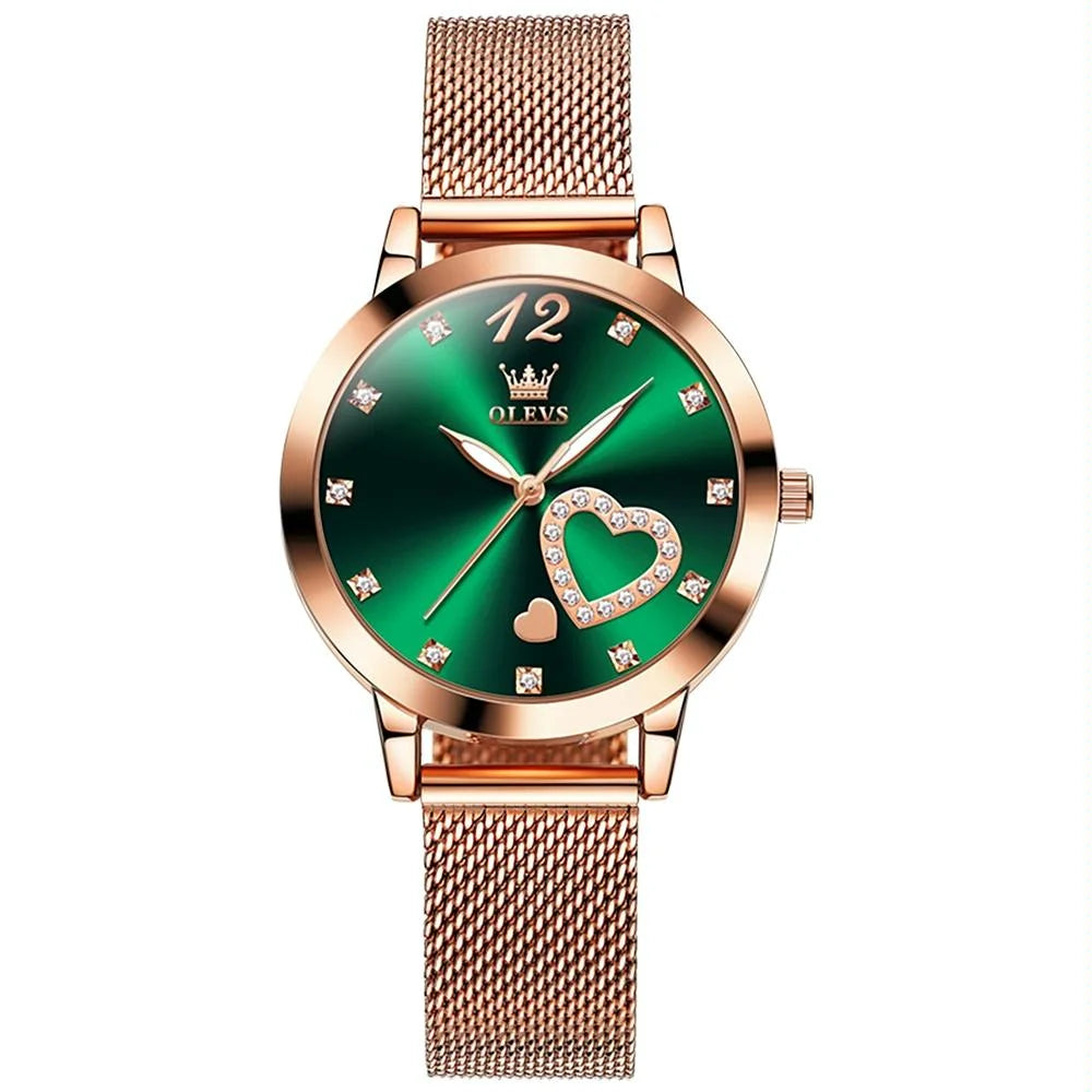Waterproof Heart-shaped Women Quartz Watch - Blue - Fashion