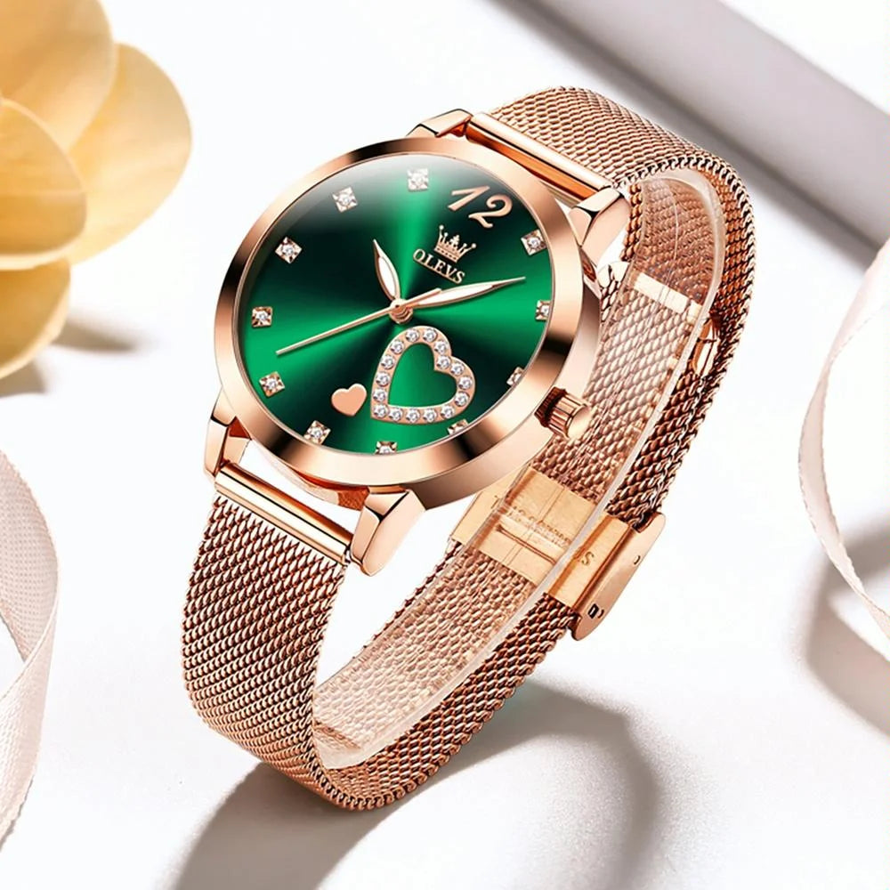 Waterproof Heart-shaped Women Quartz Watch - Red - Fashion