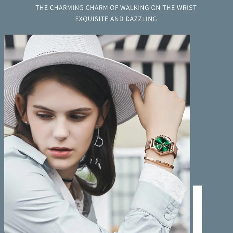 Waterproof Heart-shaped Women Quartz Watch - Red - Fashion