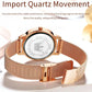 Waterproof Heart-shaped Women Quartz Watch - Rose Gold