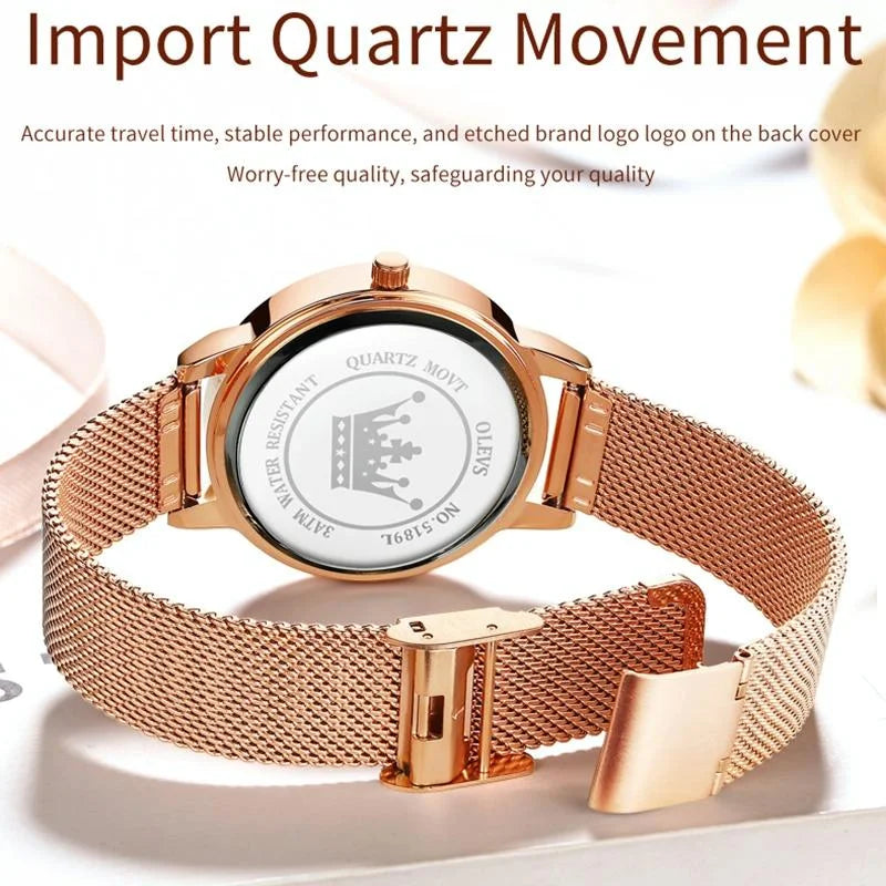 Waterproof Heart-shaped Women Quartz Watch - White