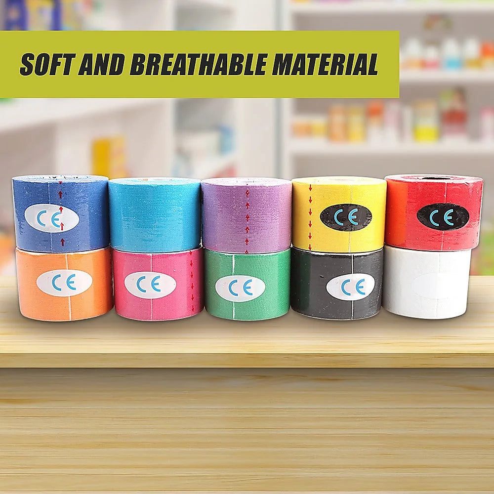 Waterproof Kinesiology Sports Tape - 10 Pack - Fitness