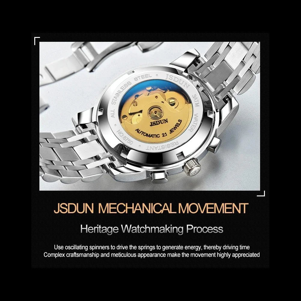 Waterproof Luminous Mechanical Watch for Men - 8750