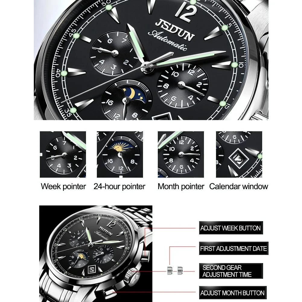 Waterproof Luminous Mechanical Watch for Men - 8750